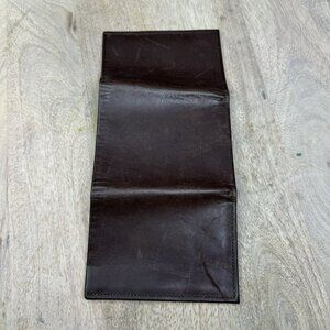 Vintage Amity Brown Leather Tri-Fold Wallet With Key Holders For Men